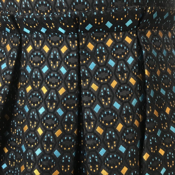 Love & Girl Blue & Gold Geometric Jacquard Dress L - Picture 8 of 14